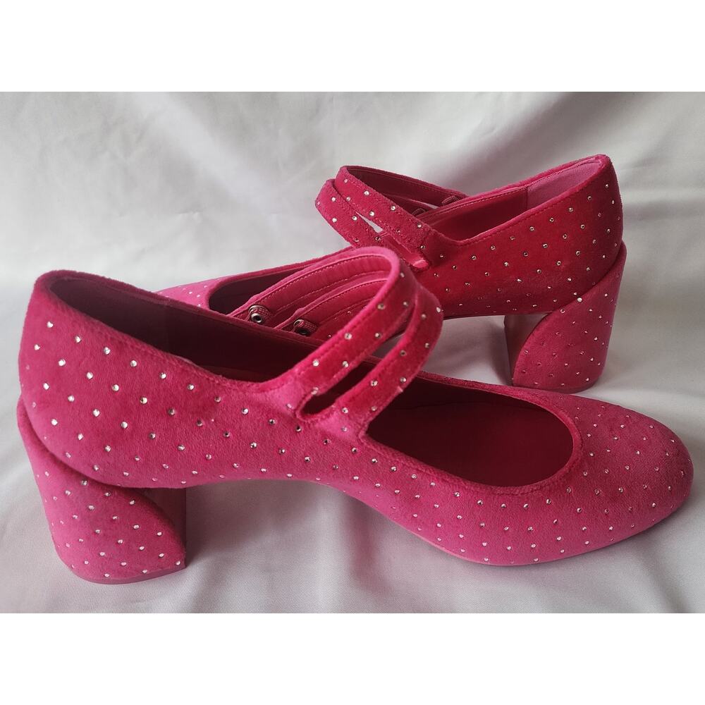 New Christian Louboutin Miss Mary Jane Shoes Heels Rhinestones Studs Sz 41 US 11 - Picture 9 of 10